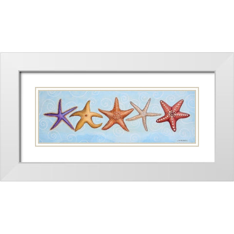 2-UP Sea Dwellers II White Modern Wood Framed Art Print with Double Matting by Russell, Wendy