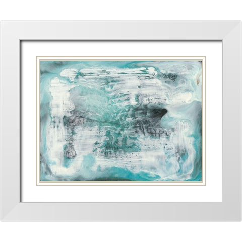 Turquoise Light I White Modern Wood Framed Art Print with Double Matting by Bramma, Lila