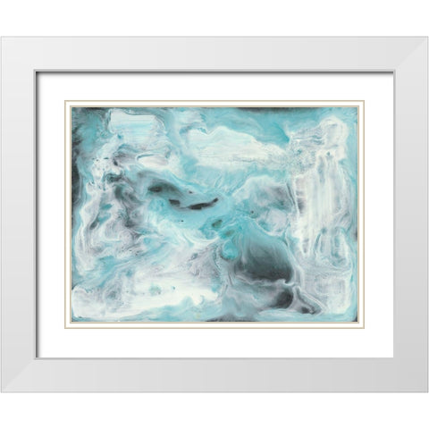 Turquoise Light II White Modern Wood Framed Art Print with Double Matting by Bramma, Lila