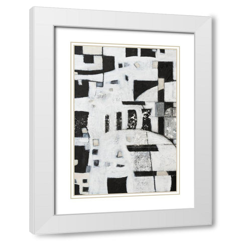 Rhapsody I White Modern Wood Framed Art Print with Double Matting by Crawford, Beverly