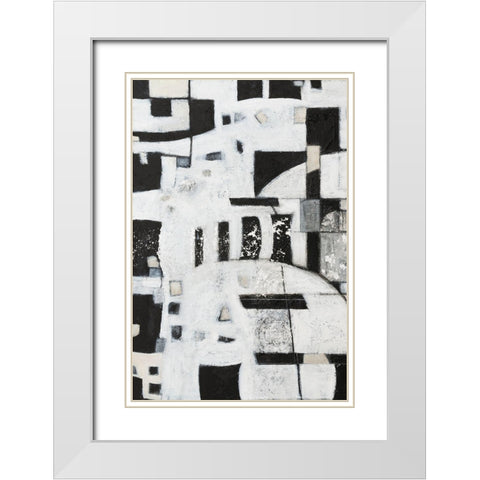 Rhapsody I White Modern Wood Framed Art Print with Double Matting by Crawford, Beverly