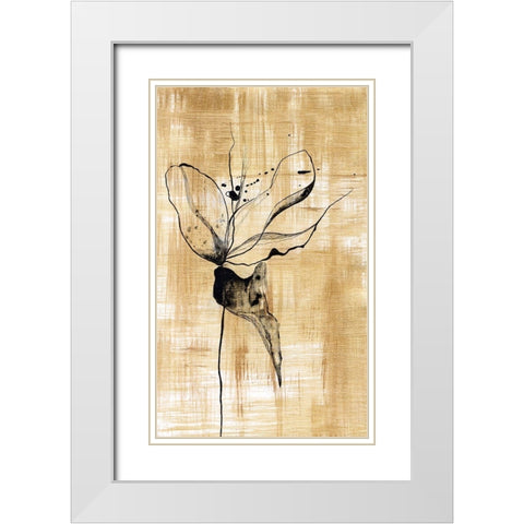 Gilded Beauty II White Modern Wood Framed Art Print with Double Matting by Liama, Lily
