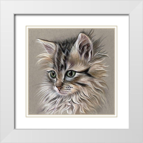 Kitten Portrait I White Modern Wood Framed Art Print with Double Matting by Liama, Lily
