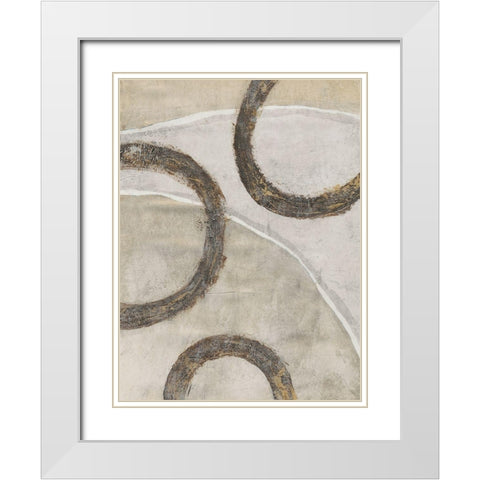 Ringlets II White Modern Wood Framed Art Print with Double Matting by OToole, Tim