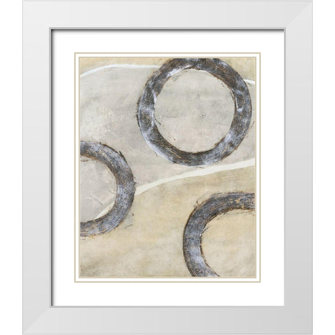 Embellished Ringlets I White Modern Wood Framed Art Print with Double Matting by OToole, Tim