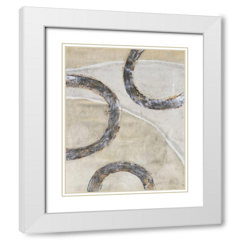 Embellished Ringlets II White Modern Wood Framed Art Print with Double Matting by OToole, Tim