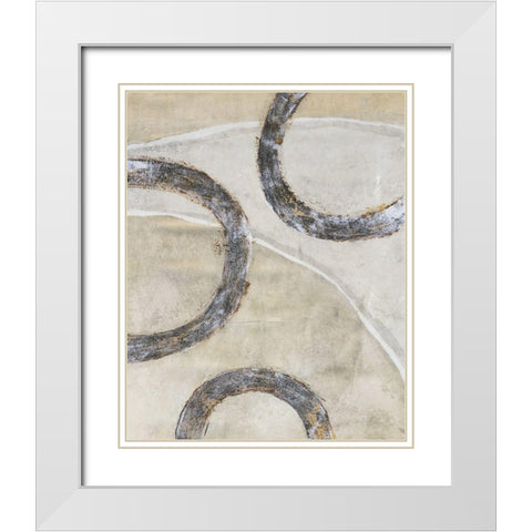 Embellished Ringlets II White Modern Wood Framed Art Print with Double Matting by OToole, Tim