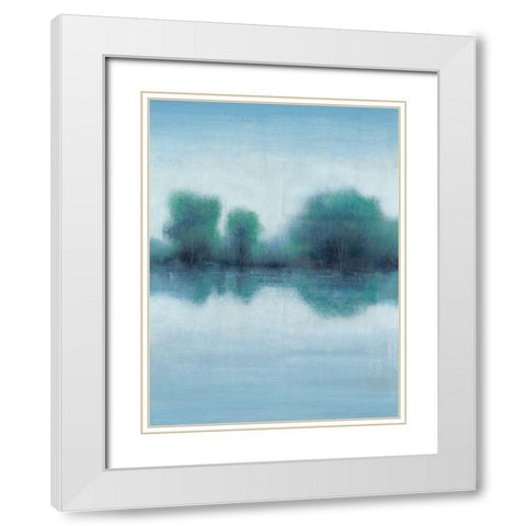 Misty Blue Morning I White Modern Wood Framed Art Print with Double Matting by OToole, Tim