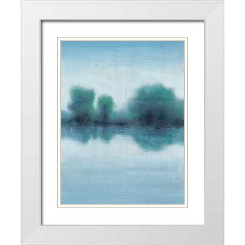 Misty Blue Morning I White Modern Wood Framed Art Print with Double Matting by OToole, Tim