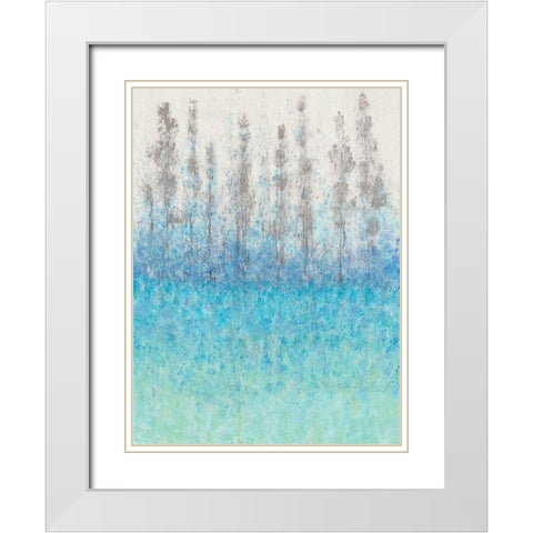 Cypress Border I White Modern Wood Framed Art Print with Double Matting by OToole, Tim