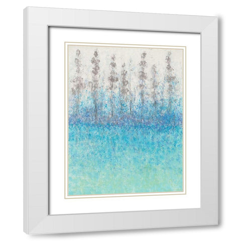 Cypress Border II White Modern Wood Framed Art Print with Double Matting by OToole, Tim