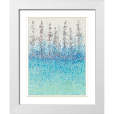 Cypress Border II White Modern Wood Framed Art Print with Double Matting by OToole, Tim