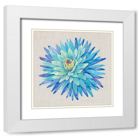 Floral Portrait on Linen I White Modern Wood Framed Art Print with Double Matting by OToole, Tim