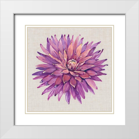 Floral Portrait on Linen II White Modern Wood Framed Art Print with Double Matting by OToole, Tim