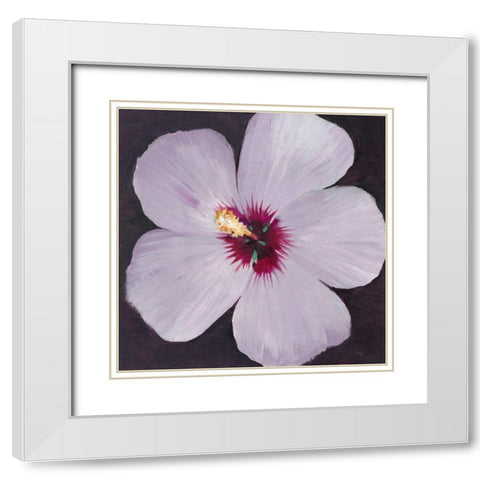 Hibiscus Portrait I White Modern Wood Framed Art Print with Double Matting by OToole, Tim