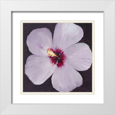 Hibiscus Portrait I White Modern Wood Framed Art Print with Double Matting by OToole, Tim