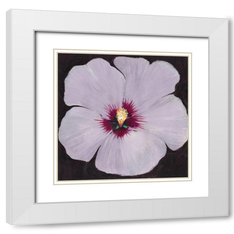 Hibiscus Portrait II White Modern Wood Framed Art Print with Double Matting by OToole, Tim