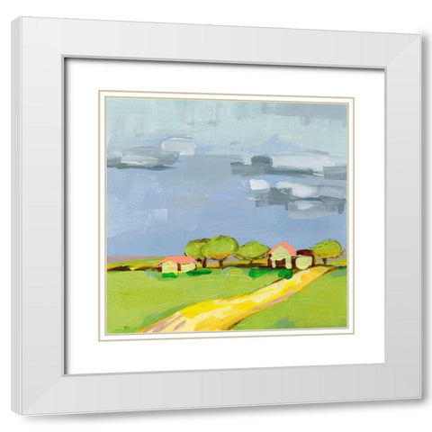 Lay of the Land II White Modern Wood Framed Art Print with Double Matting by Wang, Melissa