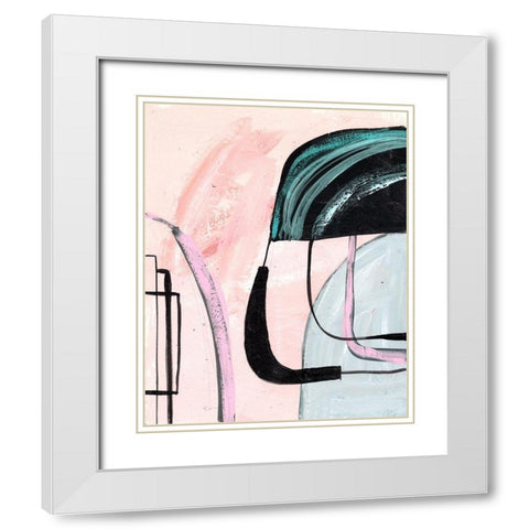 Lumiere Rose I White Modern Wood Framed Art Print with Double Matting by Wang, Melissa