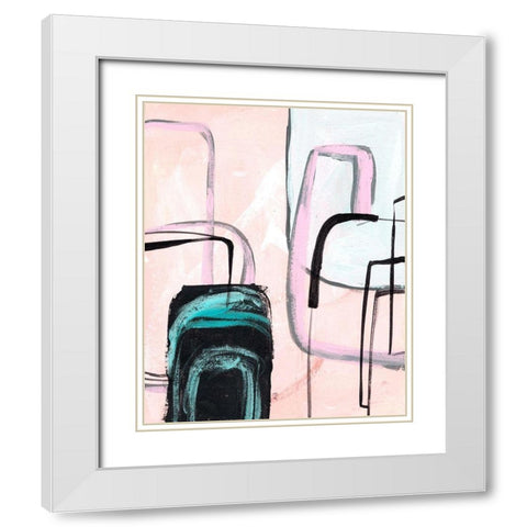 Lumiere Rose II White Modern Wood Framed Art Print with Double Matting by Wang, Melissa