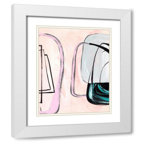Lumiere Rose III White Modern Wood Framed Art Print with Double Matting by Wang, Melissa