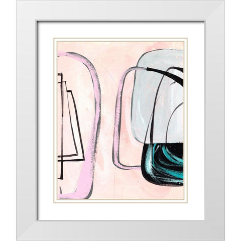 Lumiere Rose III White Modern Wood Framed Art Print with Double Matting by Wang, Melissa