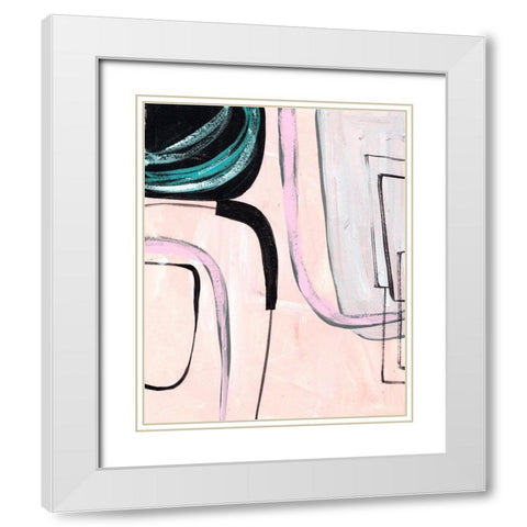 Lumiere Rose IV White Modern Wood Framed Art Print with Double Matting by Wang, Melissa