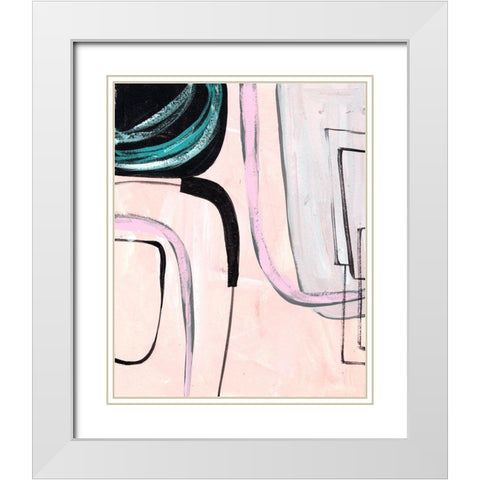 Lumiere Rose IV White Modern Wood Framed Art Print with Double Matting by Wang, Melissa