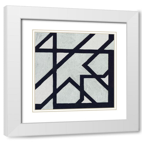 Broken Square I White Modern Wood Framed Art Print with Double Matting by Wang, Melissa