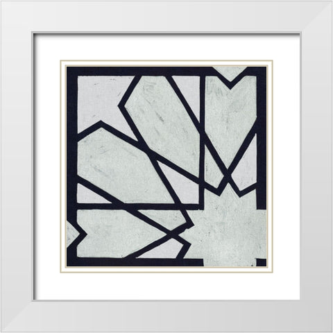 Broken Square II White Modern Wood Framed Art Print with Double Matting by Wang, Melissa