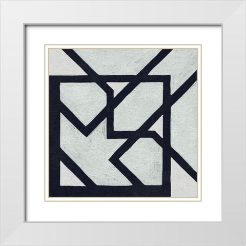 Broken Square III White Modern Wood Framed Art Print with Double Matting by Wang, Melissa