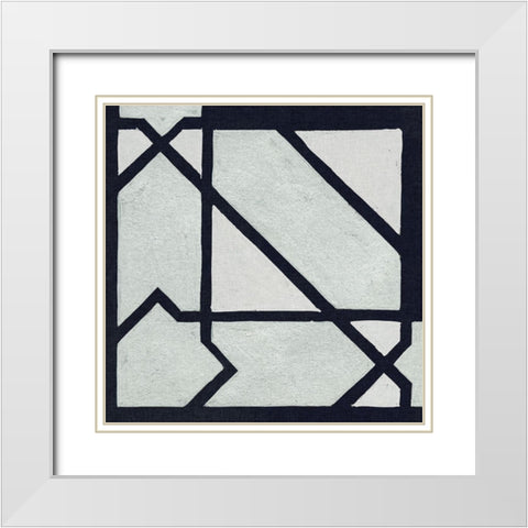 Broken Square IV White Modern Wood Framed Art Print with Double Matting by Wang, Melissa