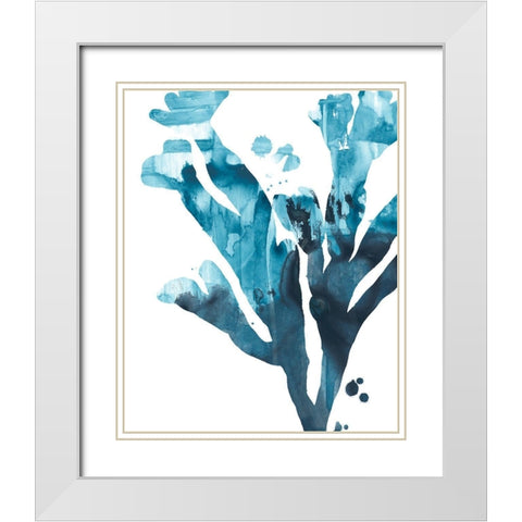 Inkwash Kelp II White Modern Wood Framed Art Print with Double Matting by Vess, June Erica