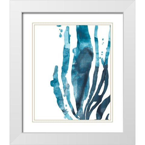 Inkwash Kelp IV White Modern Wood Framed Art Print with Double Matting by Vess, June Erica
