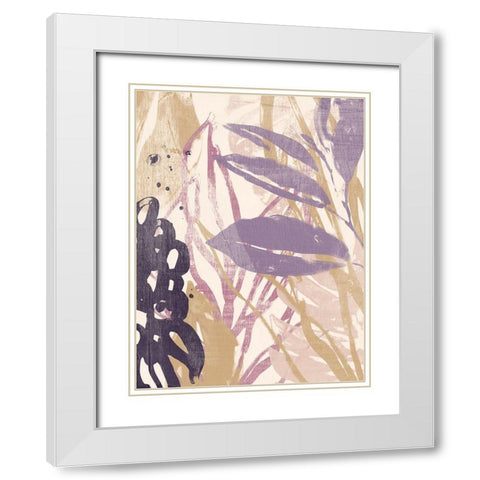 Purple Palms II White Modern Wood Framed Art Print with Double Matting by Vess, June Erica