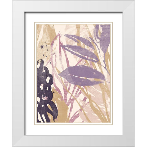 Purple Palms II White Modern Wood Framed Art Print with Double Matting by Vess, June Erica
