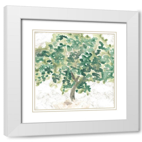 Country Tree II White Modern Wood Framed Art Print with Double Matting by Vess, June Erica