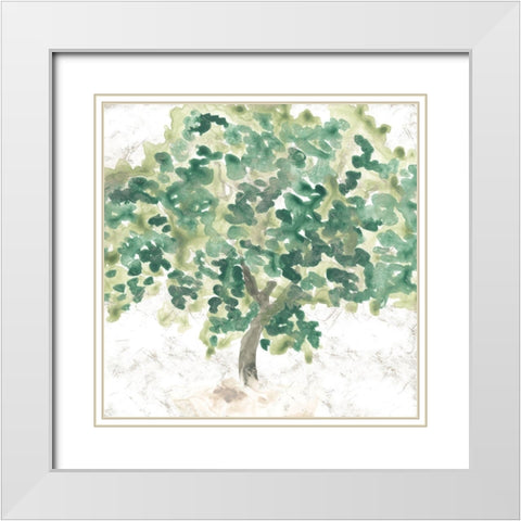 Country Tree II White Modern Wood Framed Art Print with Double Matting by Vess, June Erica