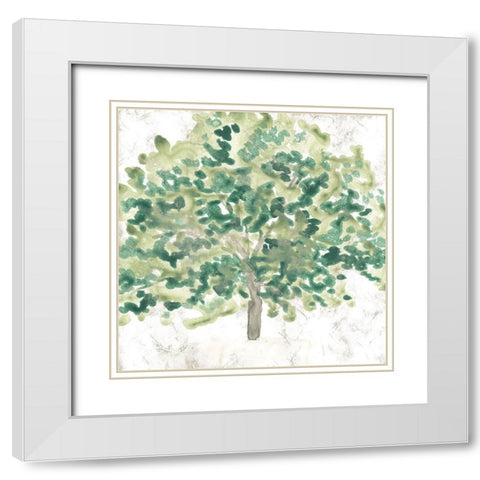 Country Tree III White Modern Wood Framed Art Print with Double Matting by Vess, June Erica