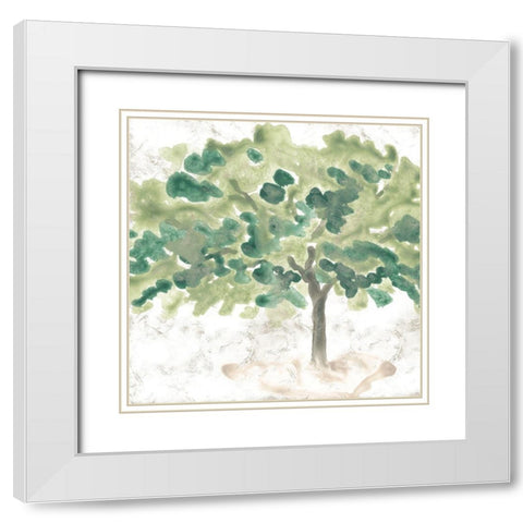 Country Tree IV White Modern Wood Framed Art Print with Double Matting by Vess, June Erica