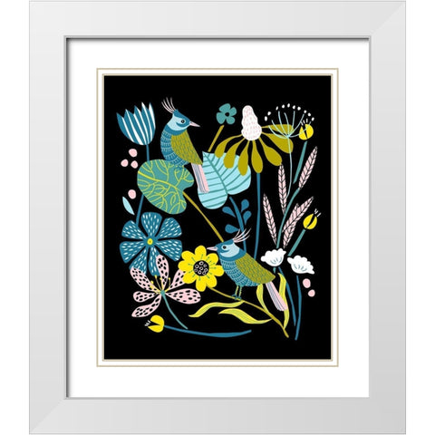 Pleasure Garden I White Modern Wood Framed Art Print with Double Matting by Wang, Melissa