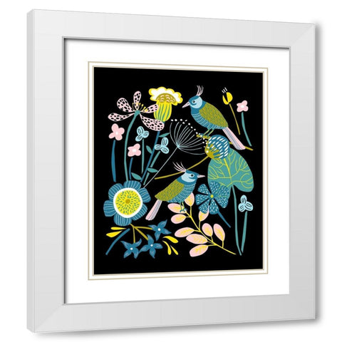 Pleasure Garden II White Modern Wood Framed Art Print with Double Matting by Wang, Melissa