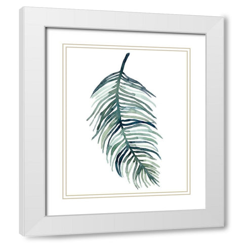 Watercolor Palm Leaves I White Modern Wood Framed Art Print with Double Matting by Scarvey, Emma