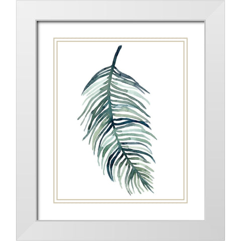 Watercolor Palm Leaves I White Modern Wood Framed Art Print with Double Matting by Scarvey, Emma