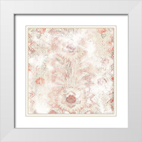 World Traveler Textile I White Modern Wood Framed Art Print with Double Matting by Vess, June Erica