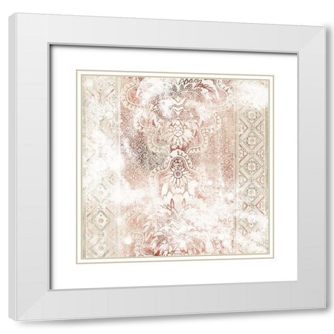 World Traveler Textile III White Modern Wood Framed Art Print with Double Matting by Vess, June Erica