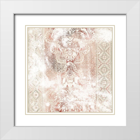 World Traveler Textile III White Modern Wood Framed Art Print with Double Matting by Vess, June Erica