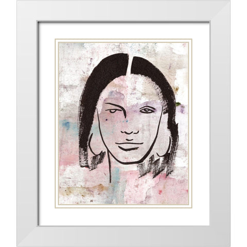 Feminas II White Modern Wood Framed Art Print with Double Matting by Wang, Melissa