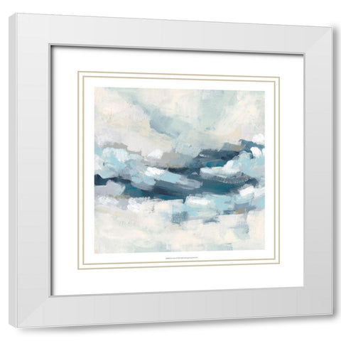 Wave Crest I White Modern Wood Framed Art Print with Double Matting by Vess, June Erica