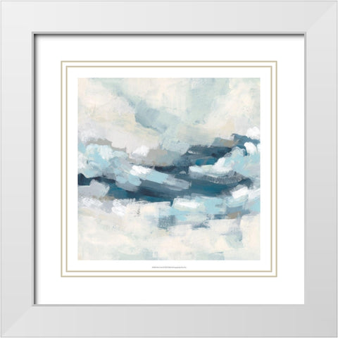 Wave Crest I White Modern Wood Framed Art Print with Double Matting by Vess, June Erica